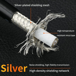 Pure Silver Hifi Digital Coaxial RCA XLR Audio Double Layer BNC AES Bulk Cable