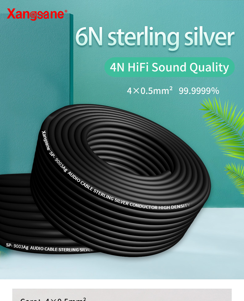 Xangsane SP-9003Ag hifi four-core 6N single crystal pure silver
