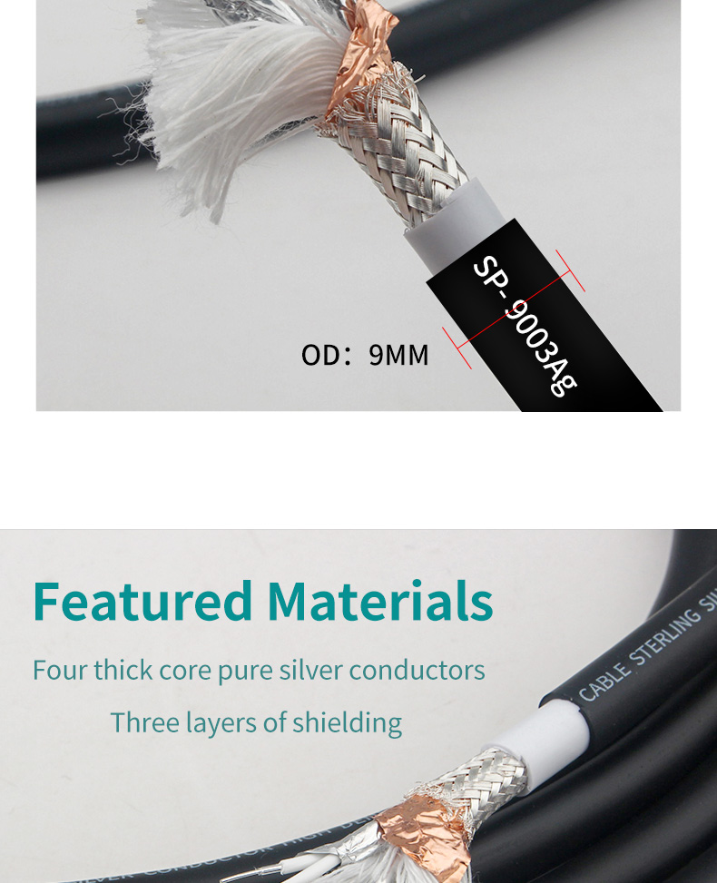 Xangsane SP-9003Ag hifi four-core 6N single crystal pure silver