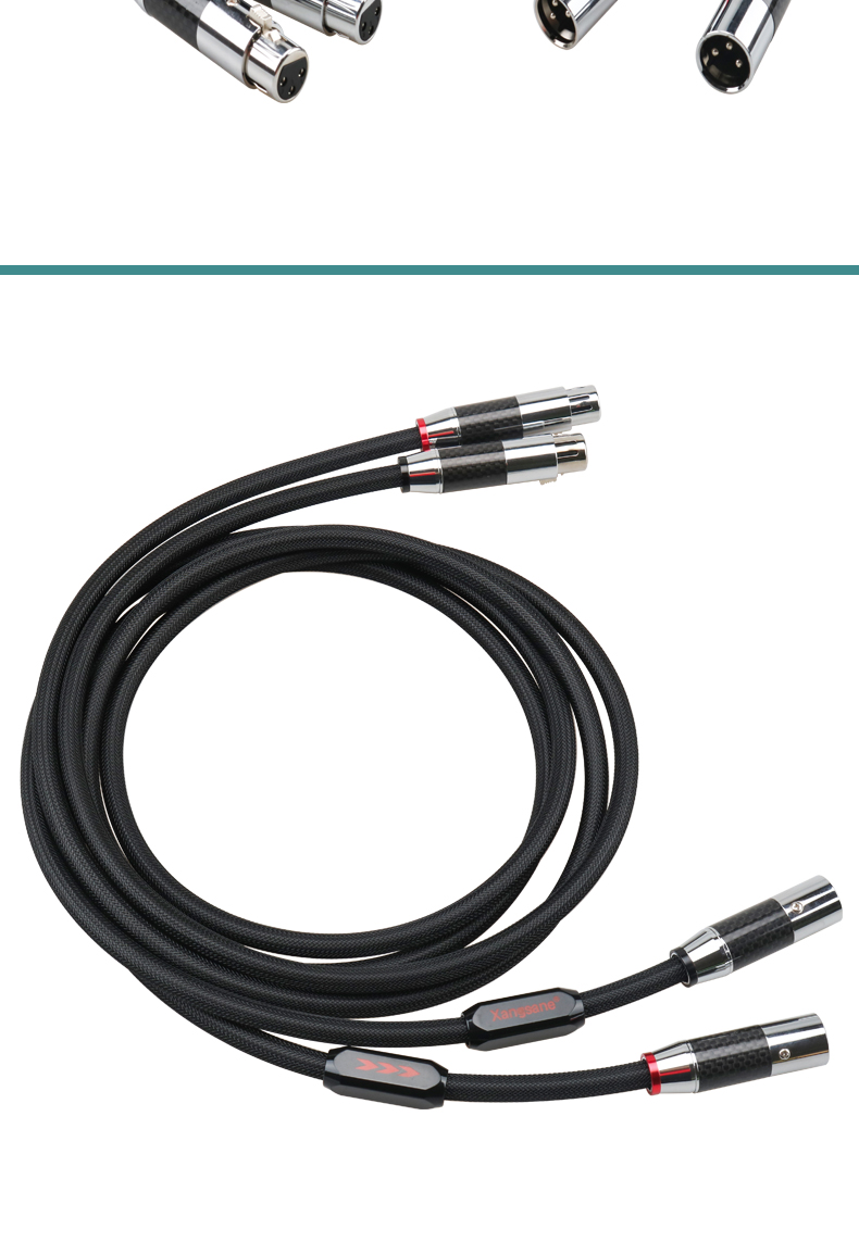 Xangsane-ピュアシルバーxlrケーブル 2メートル xangsane high 6N pure silver xlr audio cable microphone
