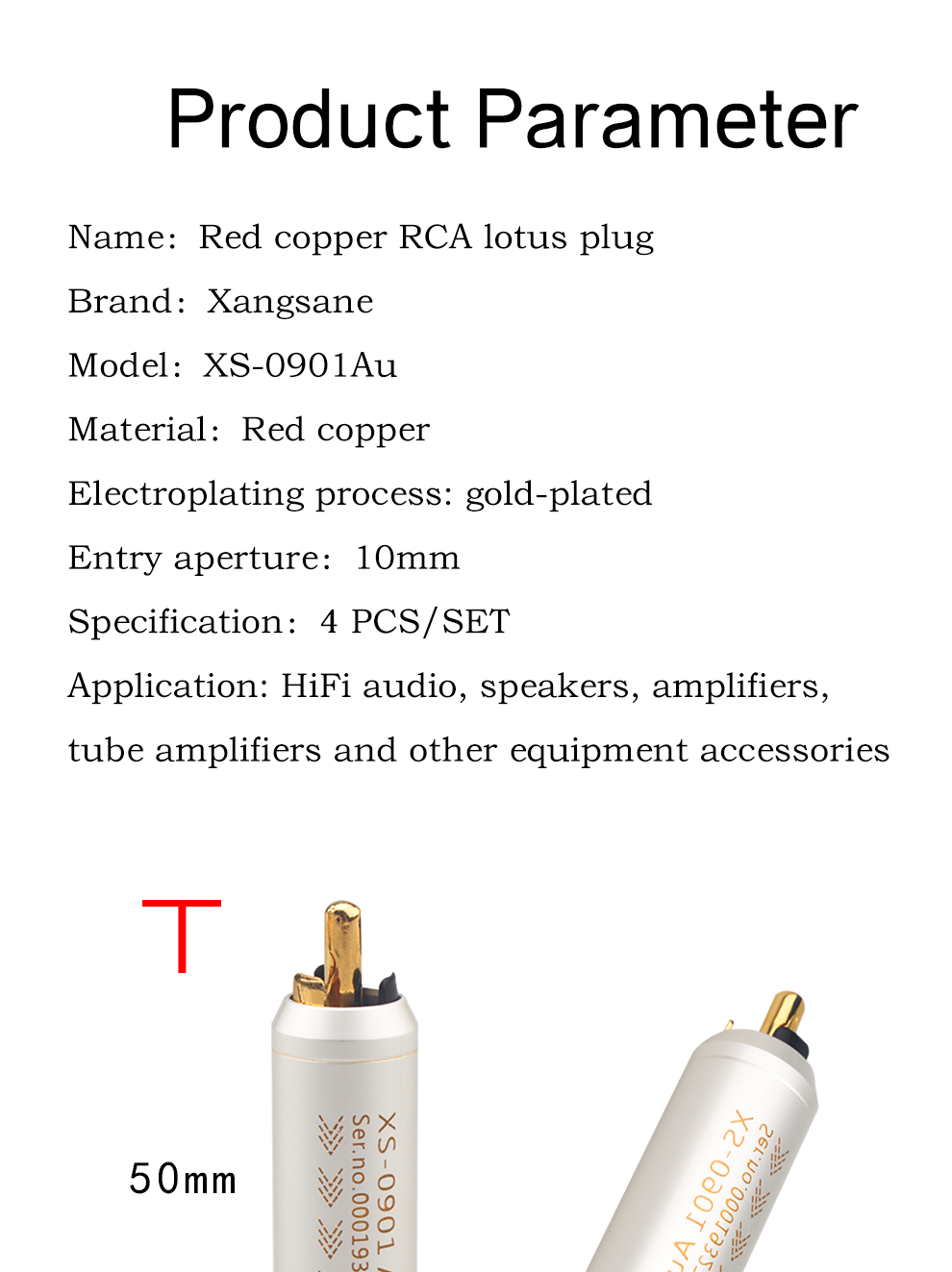 4pcs8pcs16pcs-Xangsane-red-copper-shell-gold-plated-RCA-audio-plug-power-amplifier-hifi-audio-and-video-connection-plug-3256801373766593