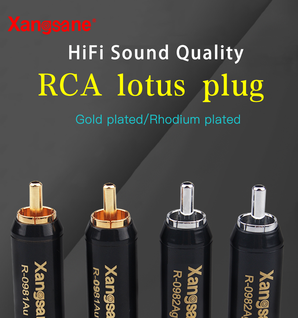 Xangsane-4pcs-from-gold-platedrhodium-plated-self-locking-RCA-lotus-HiFi-audio-signal-cable-plug-fever-audio-DIY-accessories-2255800293021551