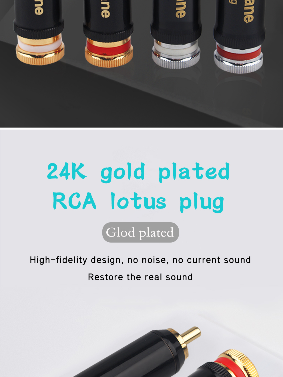 Xangsane-4pcs-from-gold-platedrhodium-plated-self-locking-RCA-lotus-HiFi-audio-signal-cable-plug-fever-audio-DIY-accessories-2255800293021551