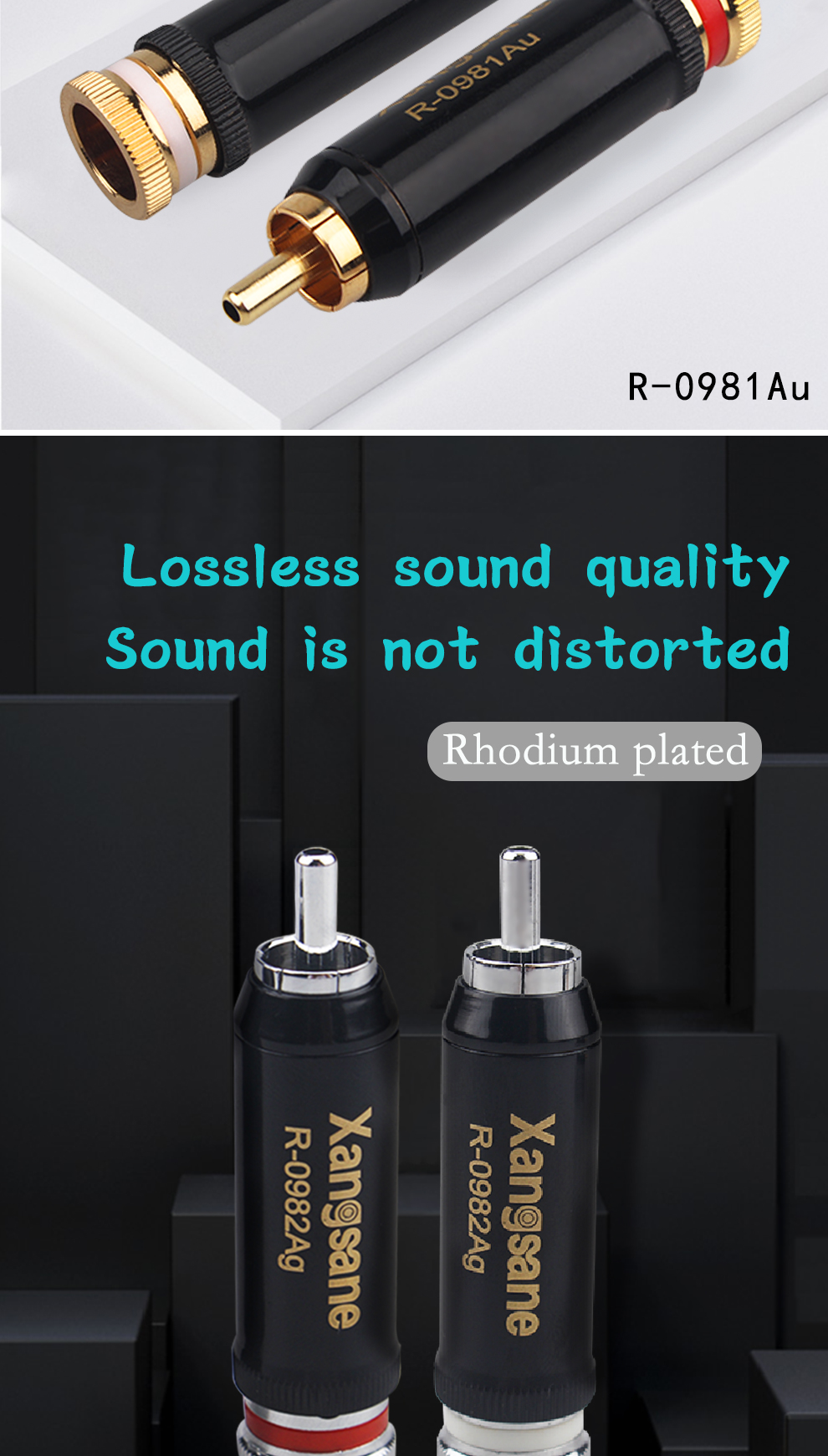 Xangsane-4pcs-from-gold-platedrhodium-plated-self-locking-RCA-lotus-HiFi-audio-signal-cable-plug-fever-audio-DIY-accessories-2255800293021551