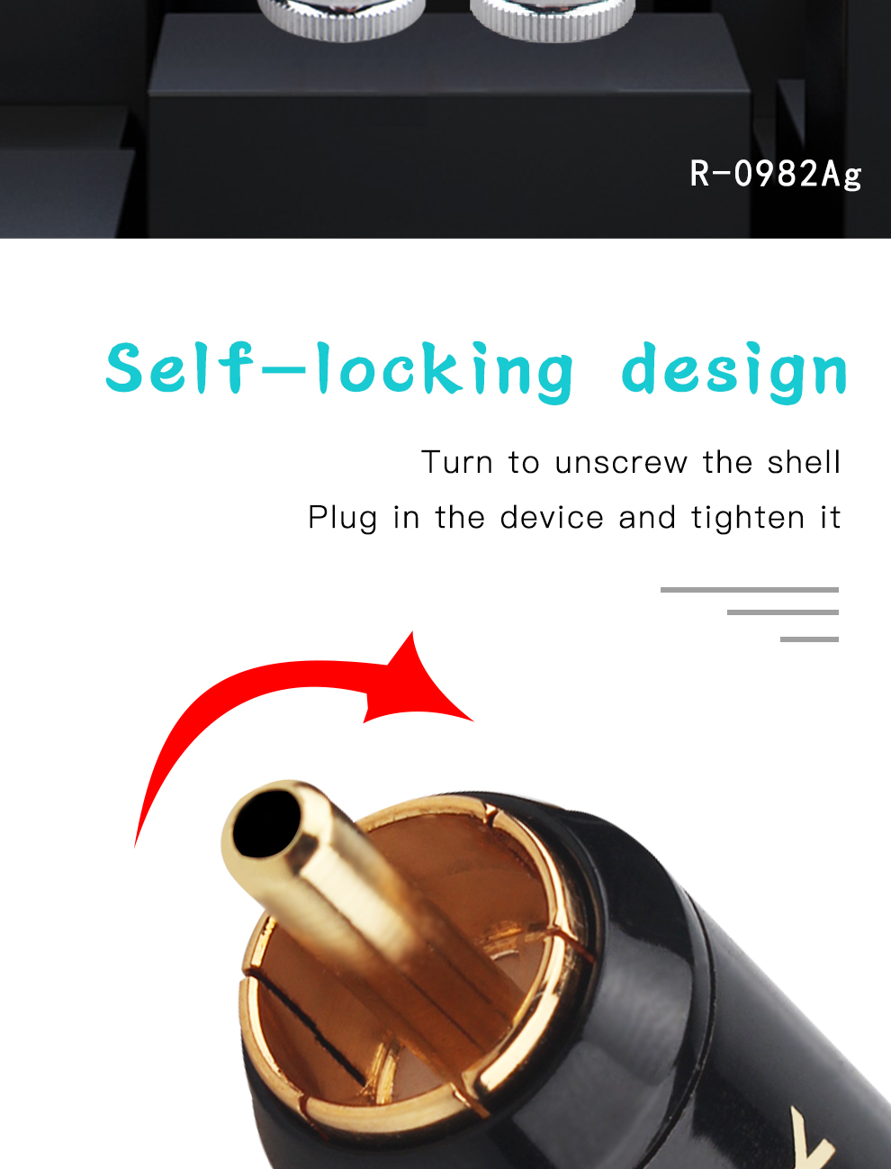 Xangsane-4pcs-from-gold-platedrhodium-plated-self-locking-RCA-lotus-HiFi-audio-signal-cable-plug-fever-audio-DIY-accessories-2255800293021551