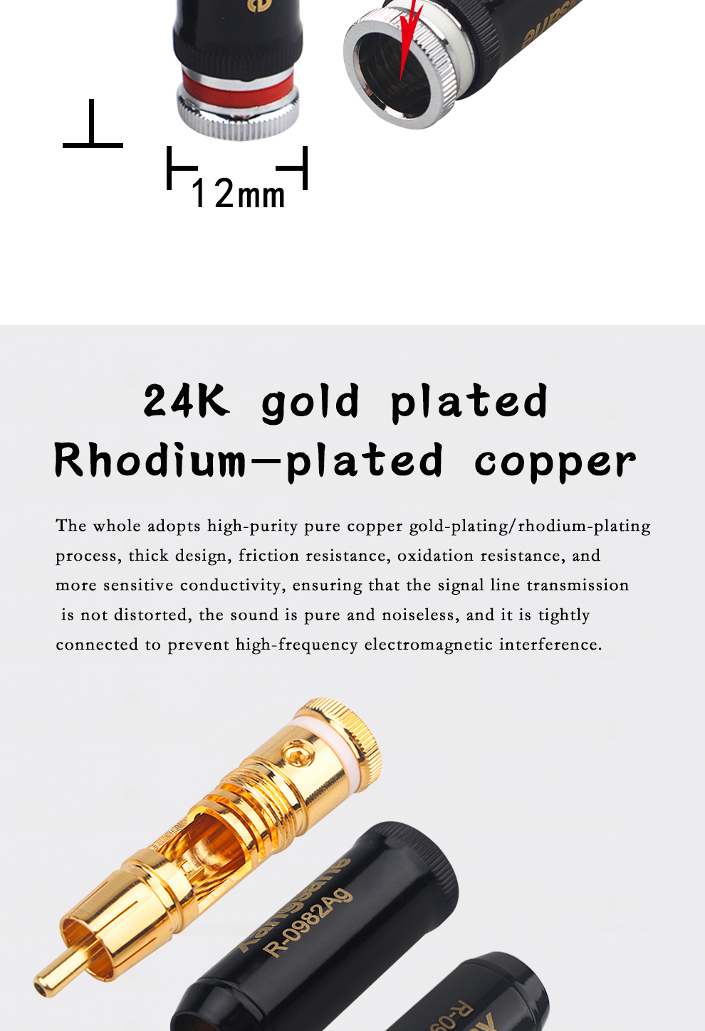 Xangsane-4pcs-from-gold-platedrhodium-plated-self-locking-RCA-lotus-HiFi-audio-signal-cable-plug-fever-audio-DIY-accessories-2255800293021551
