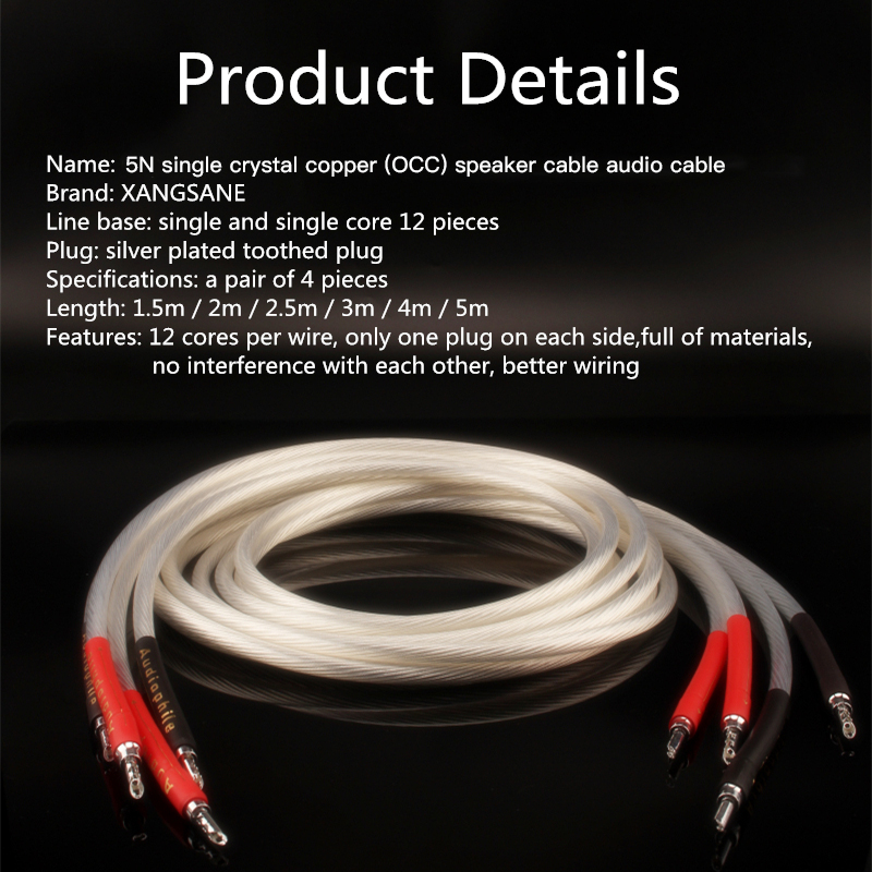 Xangsane-Audiophile-Audio-Cable-4roots-HIFI-99999-5N-Single-crystal-copperOCCSilver-plated-Speaker-Cable-banana-plug-Y-plug-2255800282372446