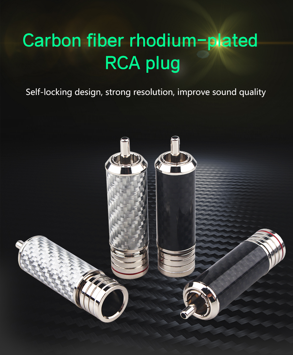 Xangsane-OEM-Brass-Copper-blackwhite-Rhodium-Plated-Hollow-Out-Design-Carbon-Fiber-RCA-Lotus-plug-Audio-signal-cable-plug-2255800297662250