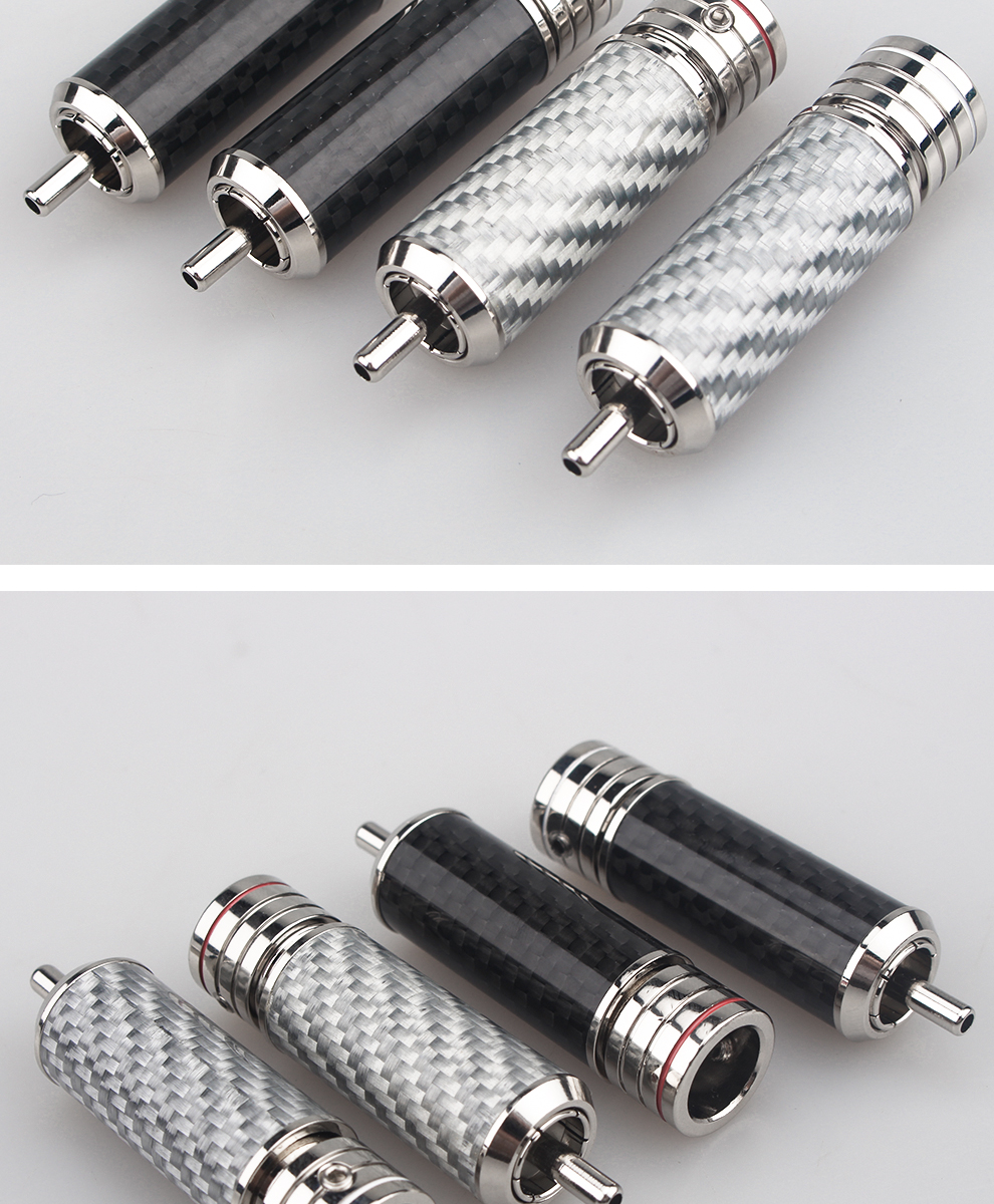 Xangsane-OEM-Brass-Copper-blackwhite-Rhodium-Plated-Hollow-Out-Design-Carbon-Fiber-RCA-Lotus-plug-Audio-signal-cable-plug-2255800297662250