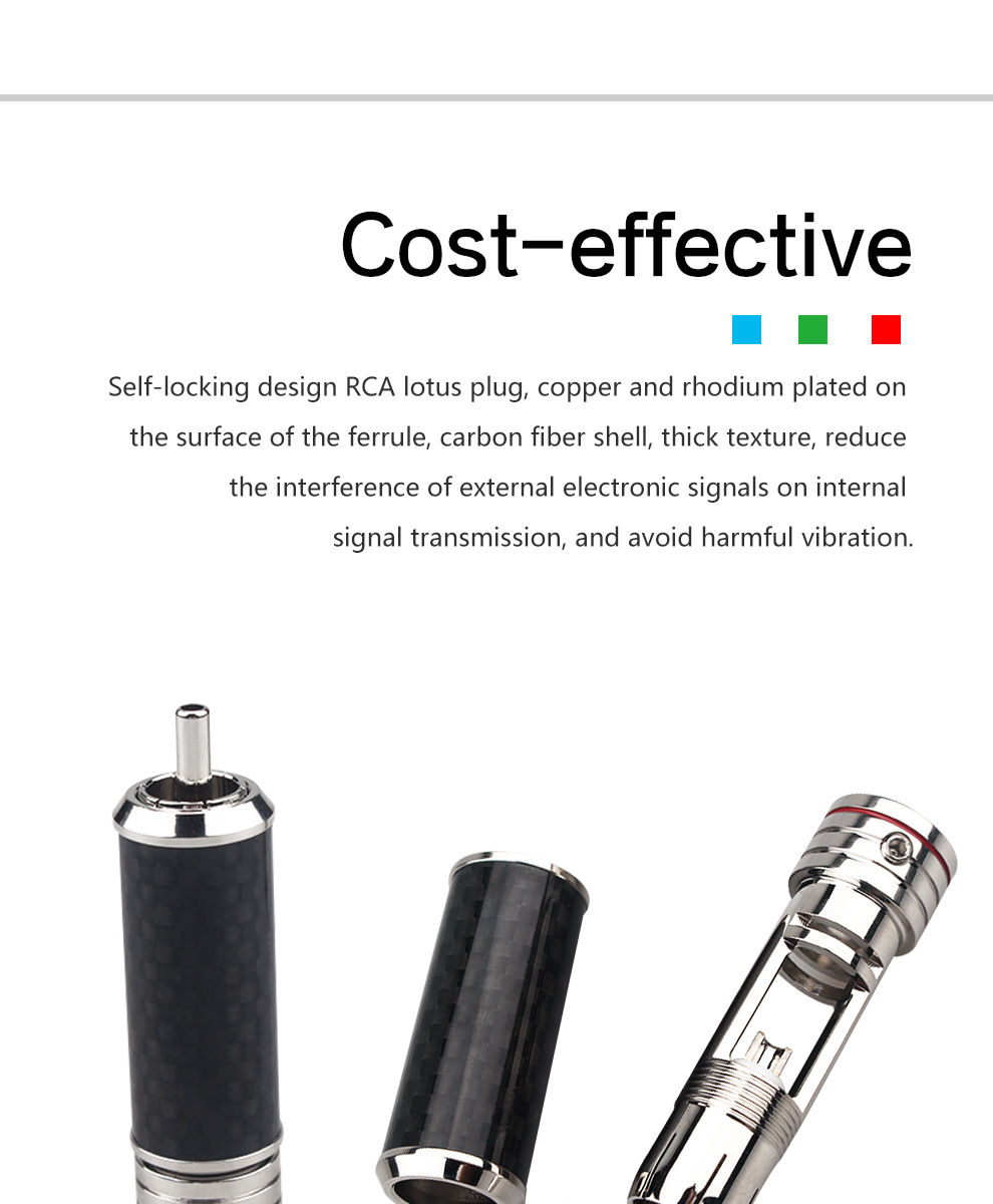 Xangsane-OEM-Brass-Copper-blackwhite-Rhodium-Plated-Hollow-Out-Design-Carbon-Fiber-RCA-Lotus-plug-Audio-signal-cable-plug-2255800297662250