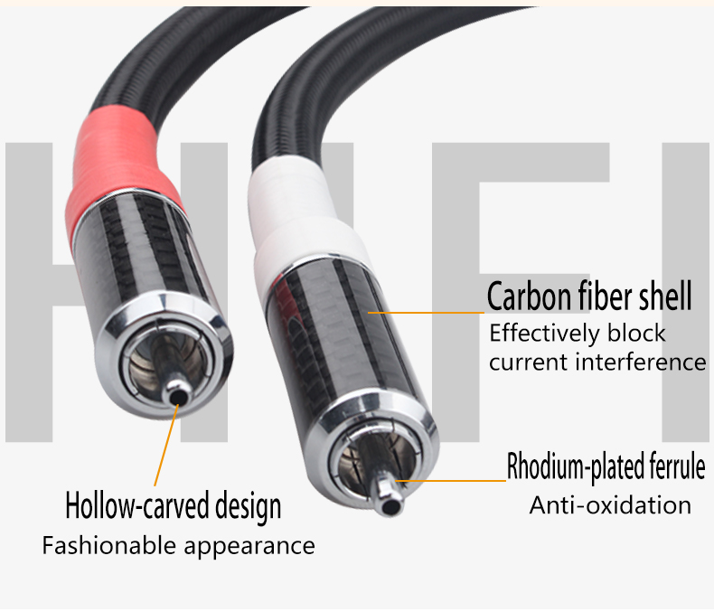Xangsane-Rectangular4N-Sterling-Silver-Conductor-High-Density-Shielding-HIFI-Audio-Signal-carbon-fibre-rca-to-rca-cable-hifi-2251832862300462