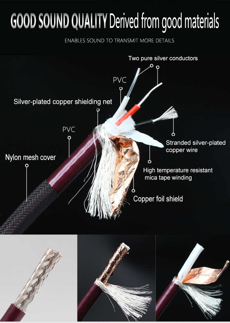 Xangsane-Rectangular4N-Sterling-Silver-Conductor-High-Density-Shielding-HIFI-Audio-Signal-carbon-fibre-rca-to-rca-cable-hifi-2251832862300462