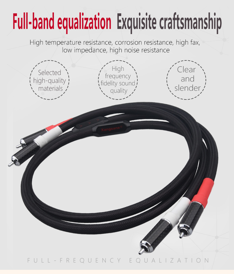 Xangsane-Rectangular4N-Sterling-Silver-Conductor-High-Density-Shielding-HIFI-Audio-Signal-carbon-fibre-rca-to-rca-cable-hifi-2251832862300462