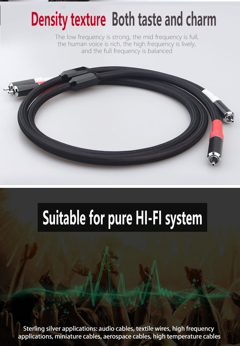 Xangsane-Rectangular4N-Sterling-Silver-Conductor-High-Density-Shielding-HIFI-Audio-Signal-carbon-fibre-rca-to-rca-cable-hifi-2251832862300462