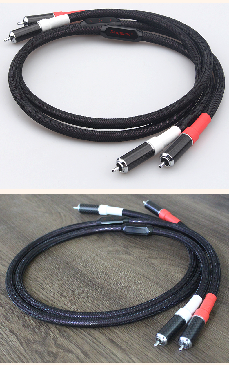 Xangsane-Rectangular4N-Sterling-Silver-Conductor-High-Density-Shielding-HIFI-Audio-Signal-carbon-fibre-rca-to-rca-cable-hifi-2251832862300462