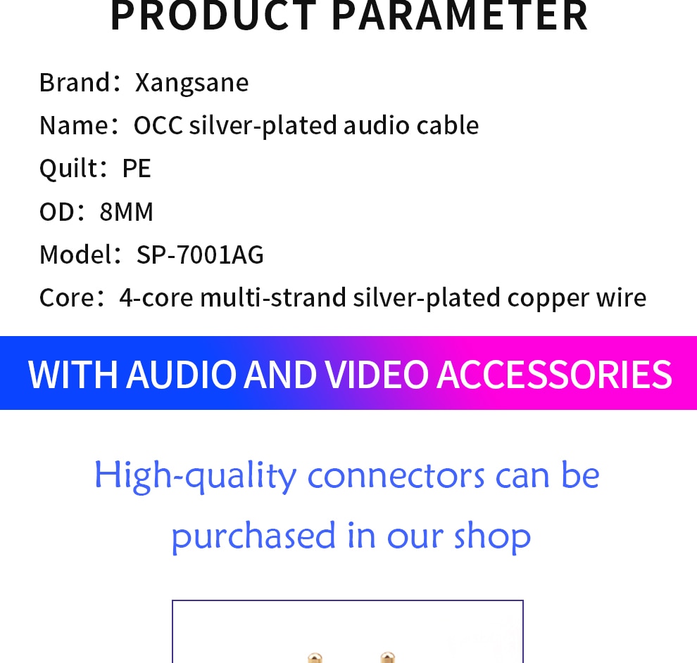 Xangsane-SP-7001Ag7N-four-core-OCC-silver-plated-bulk-cable-audio-cable-USB-cable-signal-cable-XLR-connecting-cable-coaxial-BNC-3256801750010608