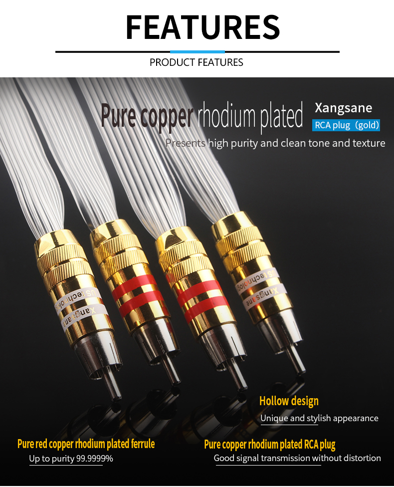 5N OCC US AC Audiophile Power Cable - Carbon Fiber & Silver Rhodium Plated - 2M