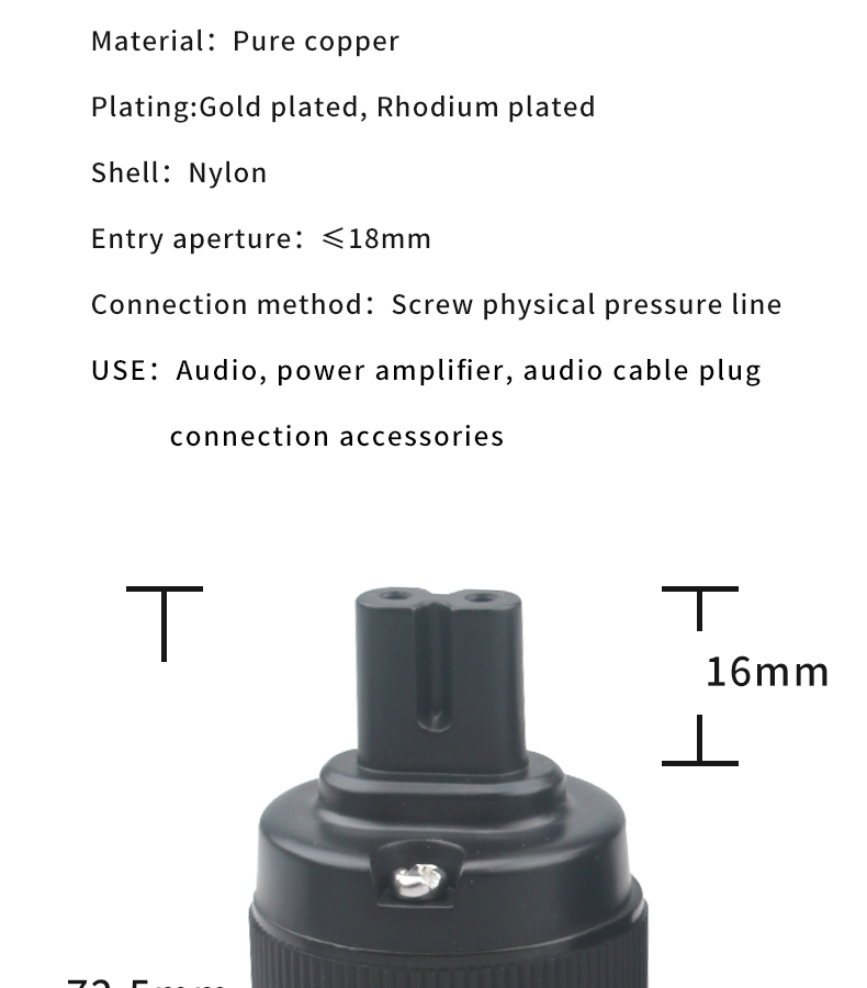 Xangsane-high-quality-pure-copper-rhodium-platedgold-plated-8-character-power-plug-tail-HiFi-audio-power-cable-accessories-3256801625936226