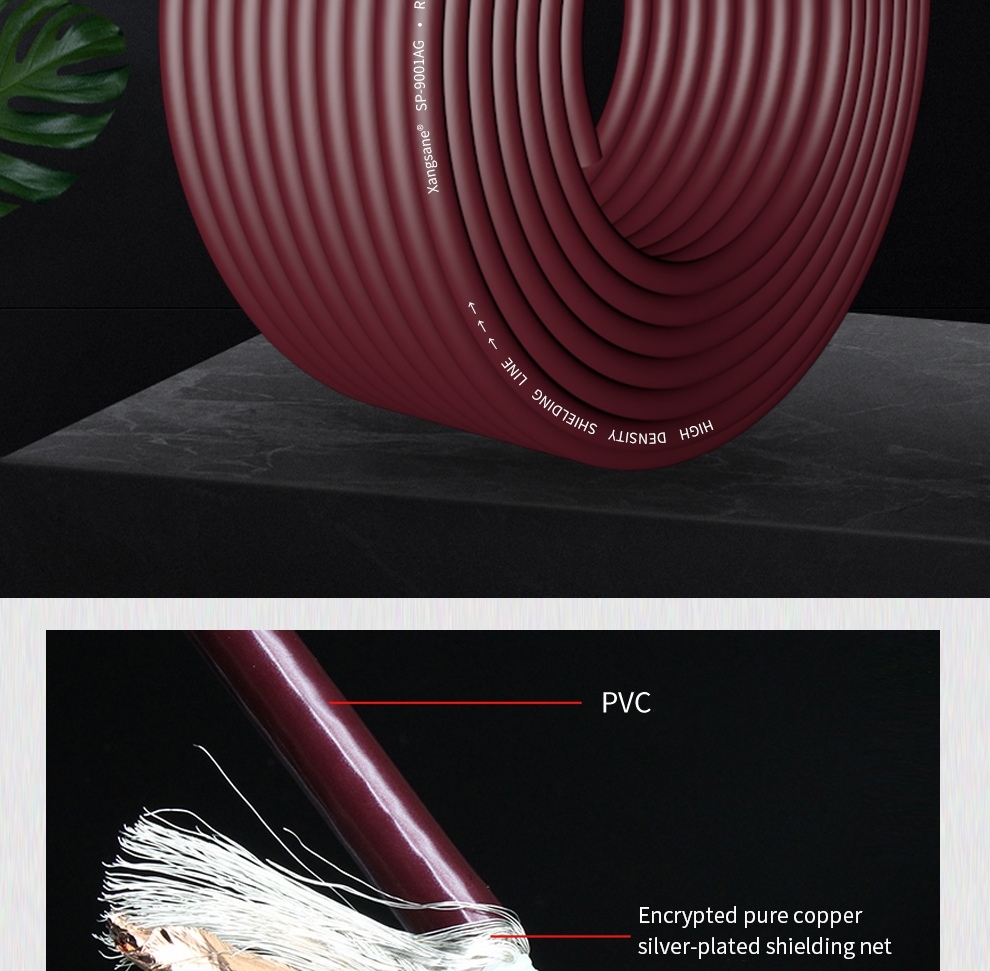 Xangsane-square-core-4N-pure-silver-conductor-high-density-shielded-HIFI-audio-signal-cable-RCA-connecting-cable-XLR-bulk-cable-2251832818970285