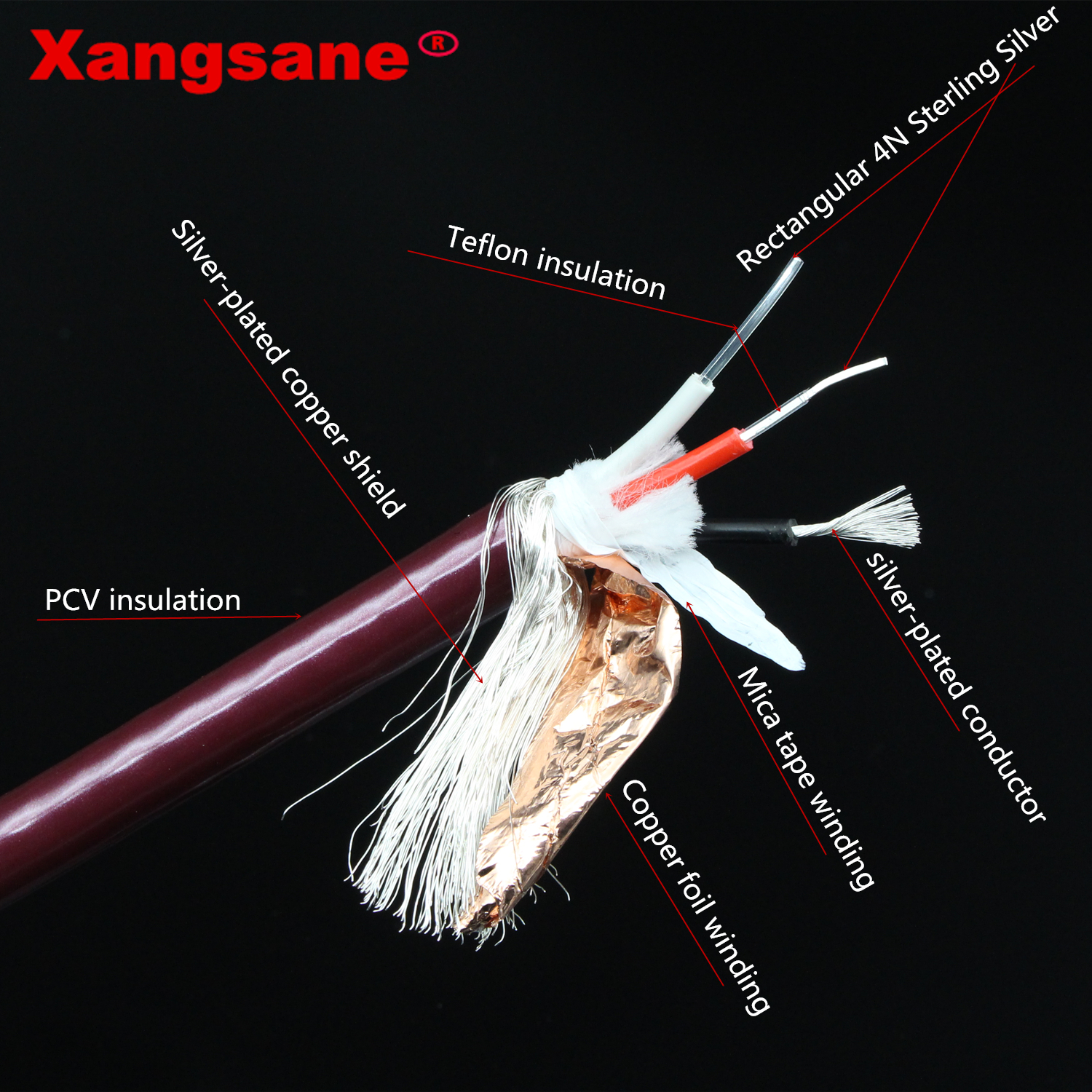 Xangsane-square-core-4N-pure-silver-conductor-high-density-shielded-HIFI-audio-signal-cable-RCA-connecting-cable-XLR-bulk-cable-2251832818970285