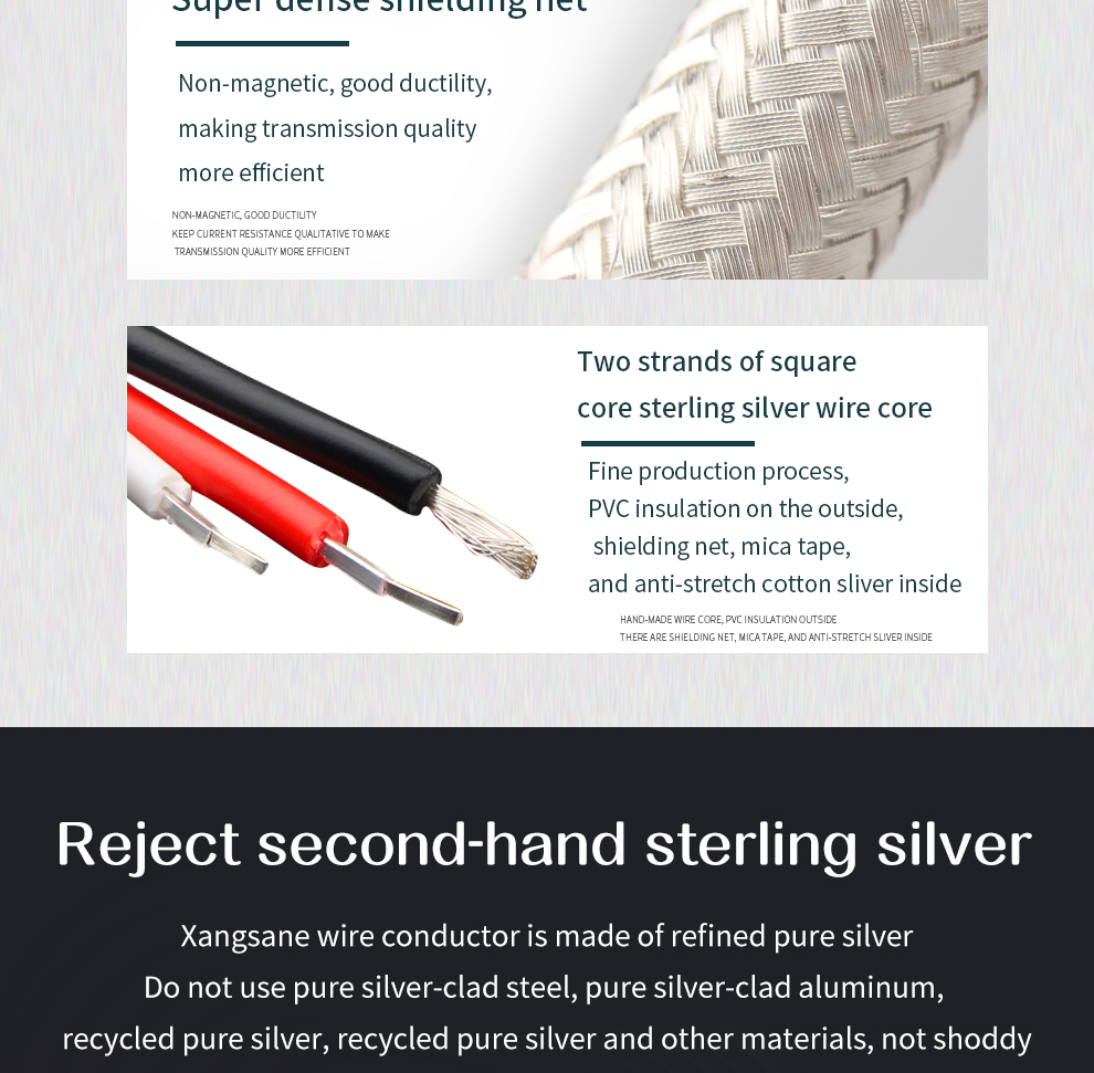 Xangsane-square-core-4N-pure-silver-conductor-high-density-shielded-HIFI-audio-signal-cable-RCA-connecting-cable-XLR-bulk-cable-2251832818970285