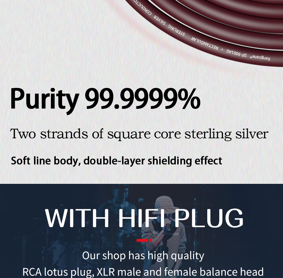 Xangsane-square-core-4N-pure-silver-conductor-high-density-shielded-HIFI-audio-signal-cable-RCA-connecting-cable-XLR-bulk-cable-2251832818970285